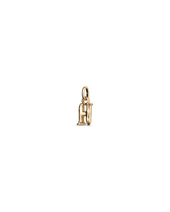 18K gold-plated charm with small letter H